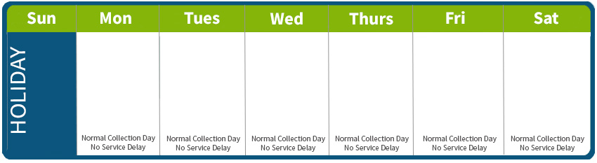 What is the holiday trash collection schedule?